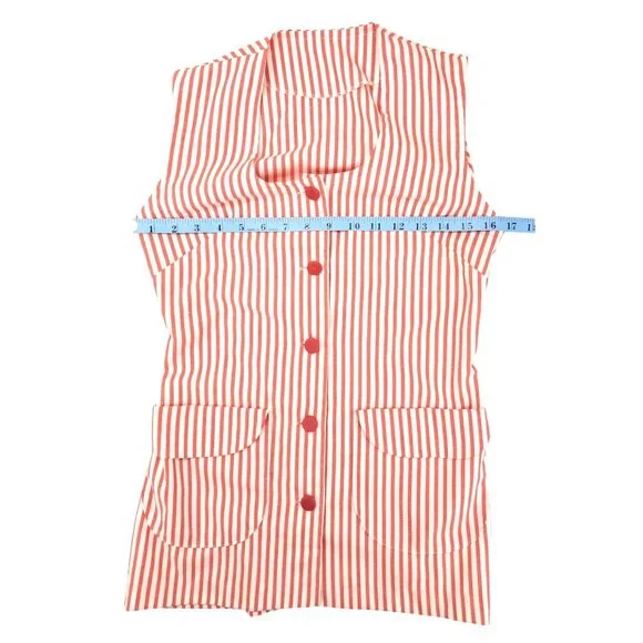 Vintage Candy Striper Uniform 1970s Red White Top Pants Hat 3 Piece Set Imperial - Picture 11 of 16